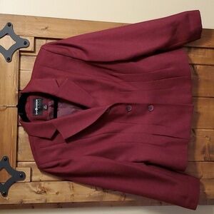 SAG Harbor Suit Petite Cranberry Red Blazer Size 12P